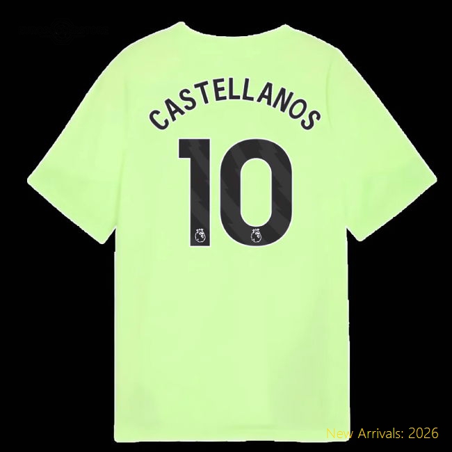 2025-2026 Man City Training Jersey (Fizzy Apple) - Kids (Castellanos 10)