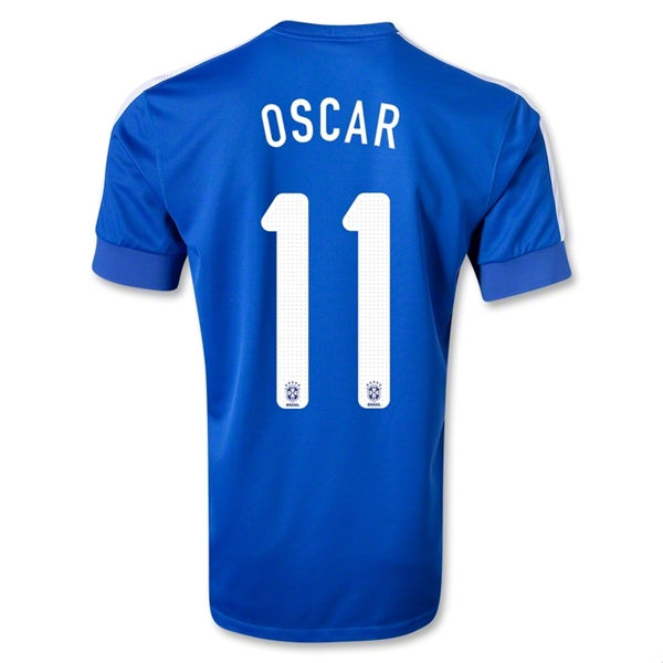 Premium Quality 2013 Brazil 11 OSCAR Blue Away Jersey Shirt