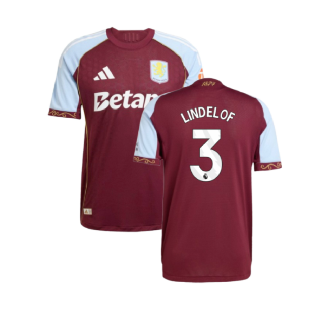 Official Home Shirt Lindelof 3 2025-2026 Aston Villa Authentic