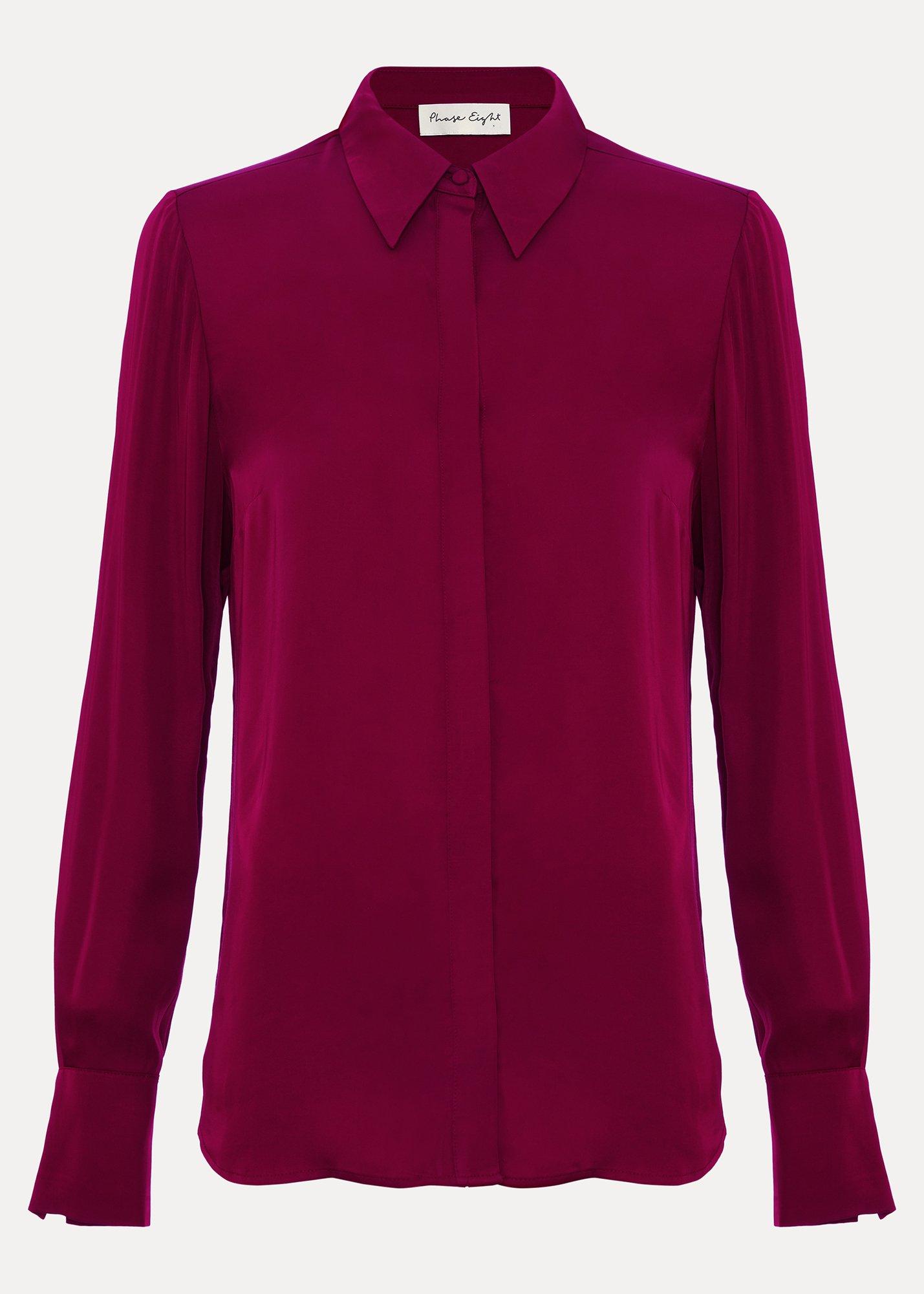 Novie Burgundy Satin Shirt