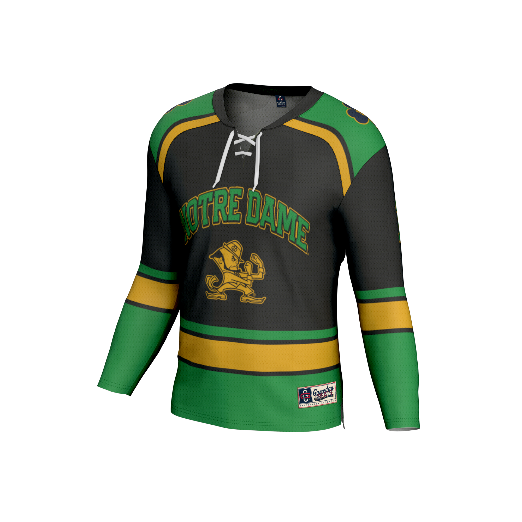 [DDG] Notre Dame Fighting Irish GameDay Greats Youth Lightweight Collegiate Hockey Fashion Jersey - Black
