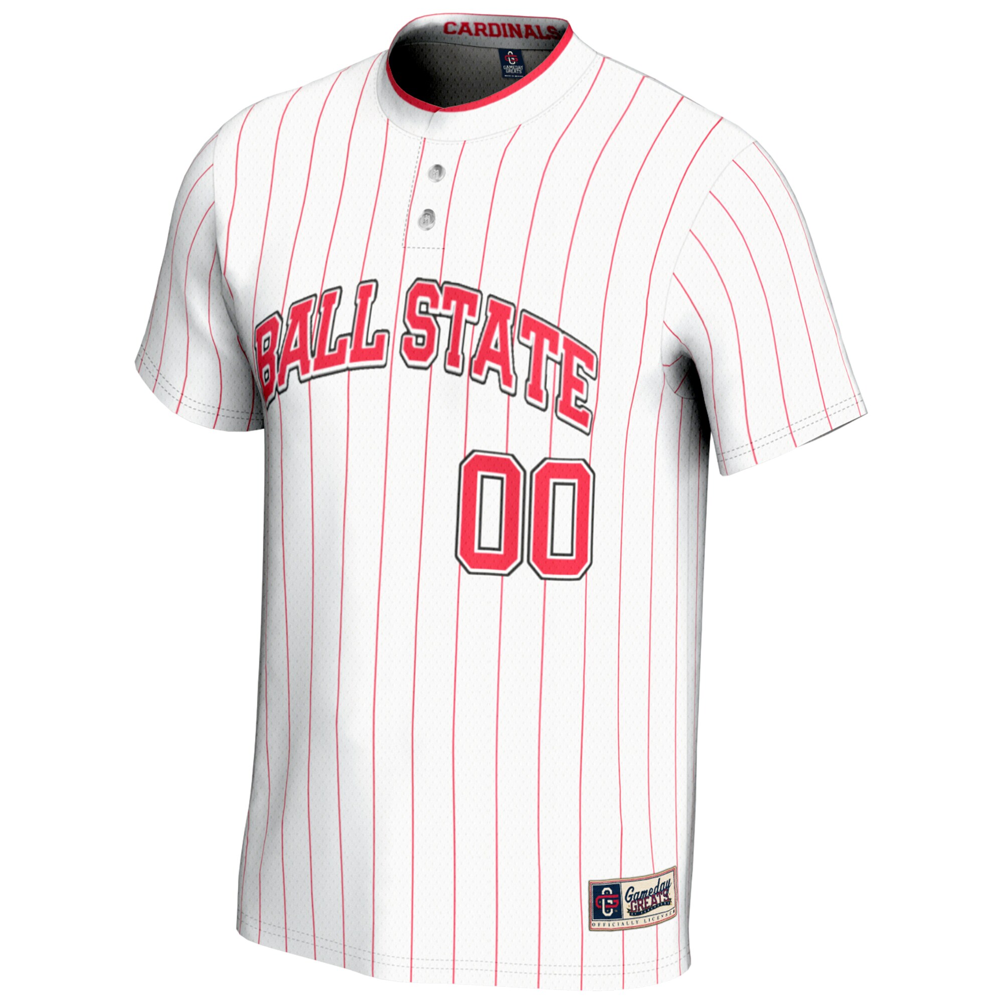 [DDG] Ball State Cardinals GameDay Greats Youth NIL Pick-A-Player Lightweight Softball Jersey - White