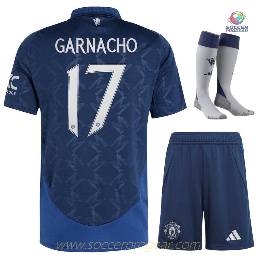 Manchester United Away Child Kit Team Jersey 2024/25 Collection Garnacho