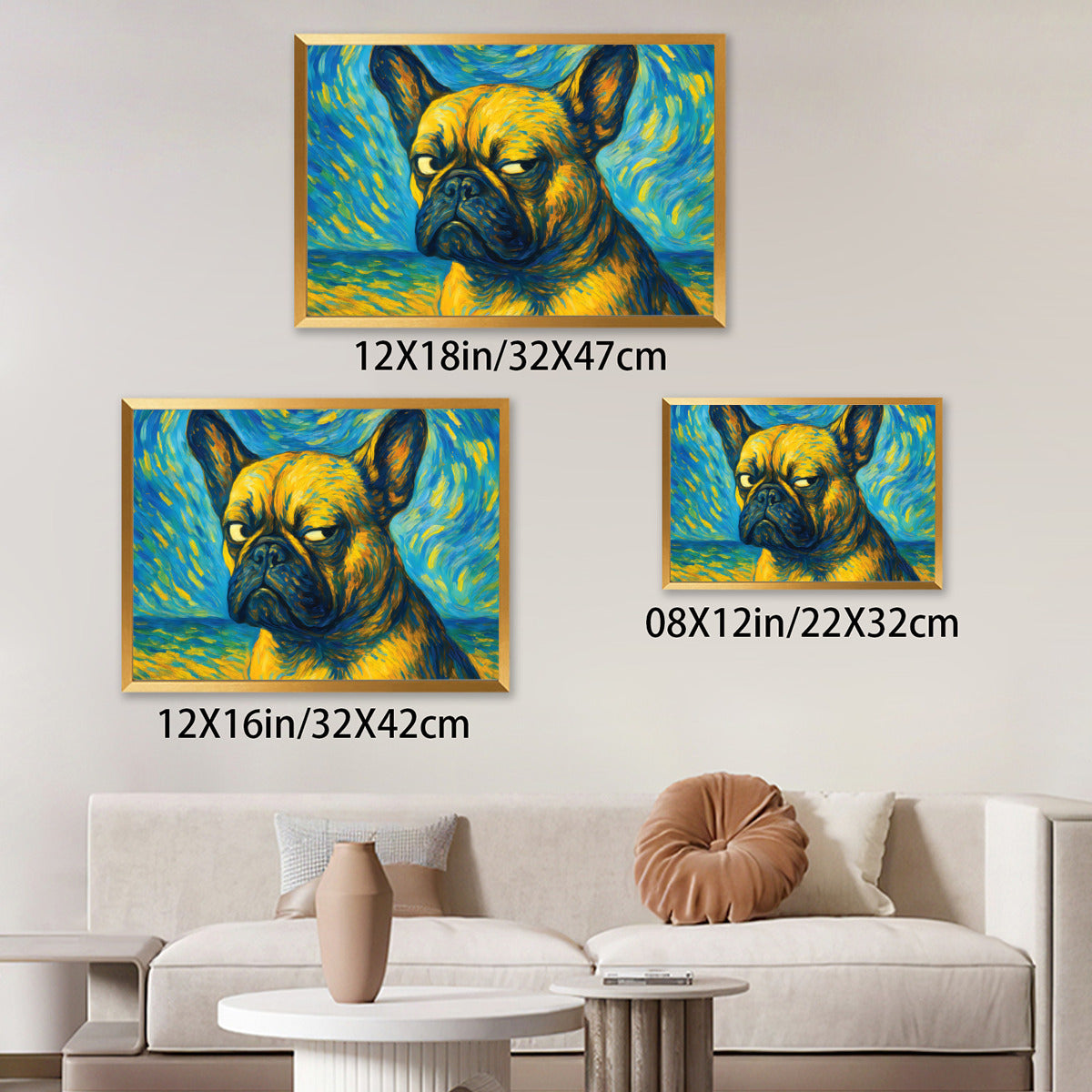 Frenchie-Fan Bloom - Framed Poster • Wall Decoration for Dog Owners