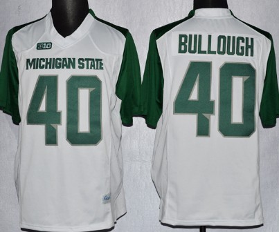 Men's None White 2013 premium Max Bullough #40 college football Jersey