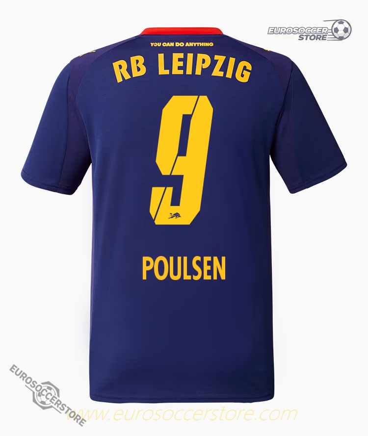 RB Leipzig's 25-26 season away jersey with POULSEN 9