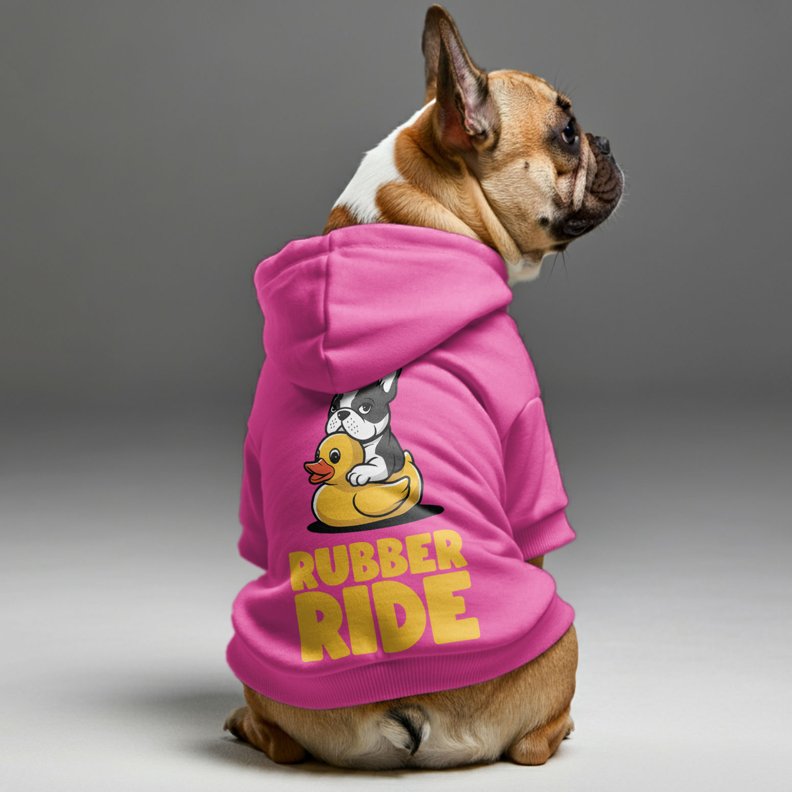 Rubber Ride - Casual Personalized French Bulldog Hoodies With Funny Quotes – Stylish, Cozy, And Premium 100% Cotton Frenchie Themed Wear