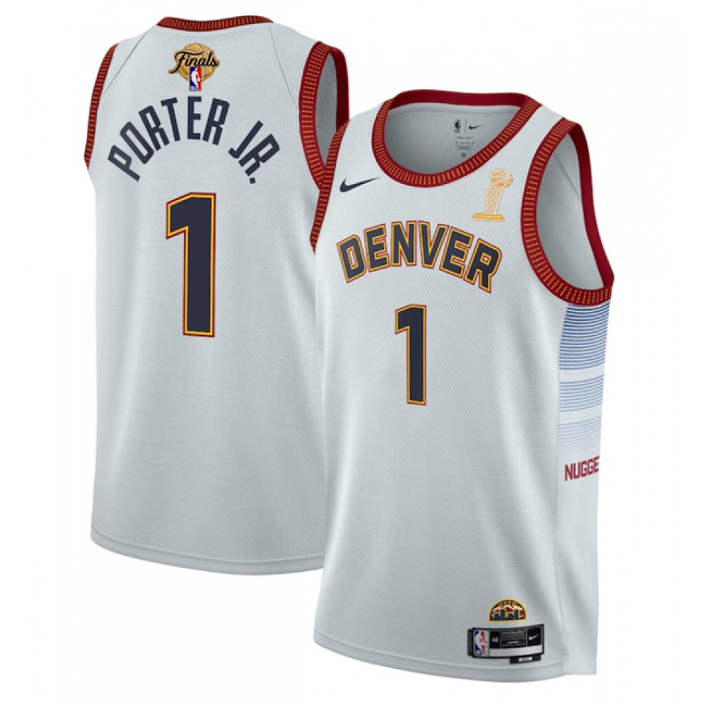 Authentic Denver Nuggets 1 White Jersey - Basketball Fan Gear