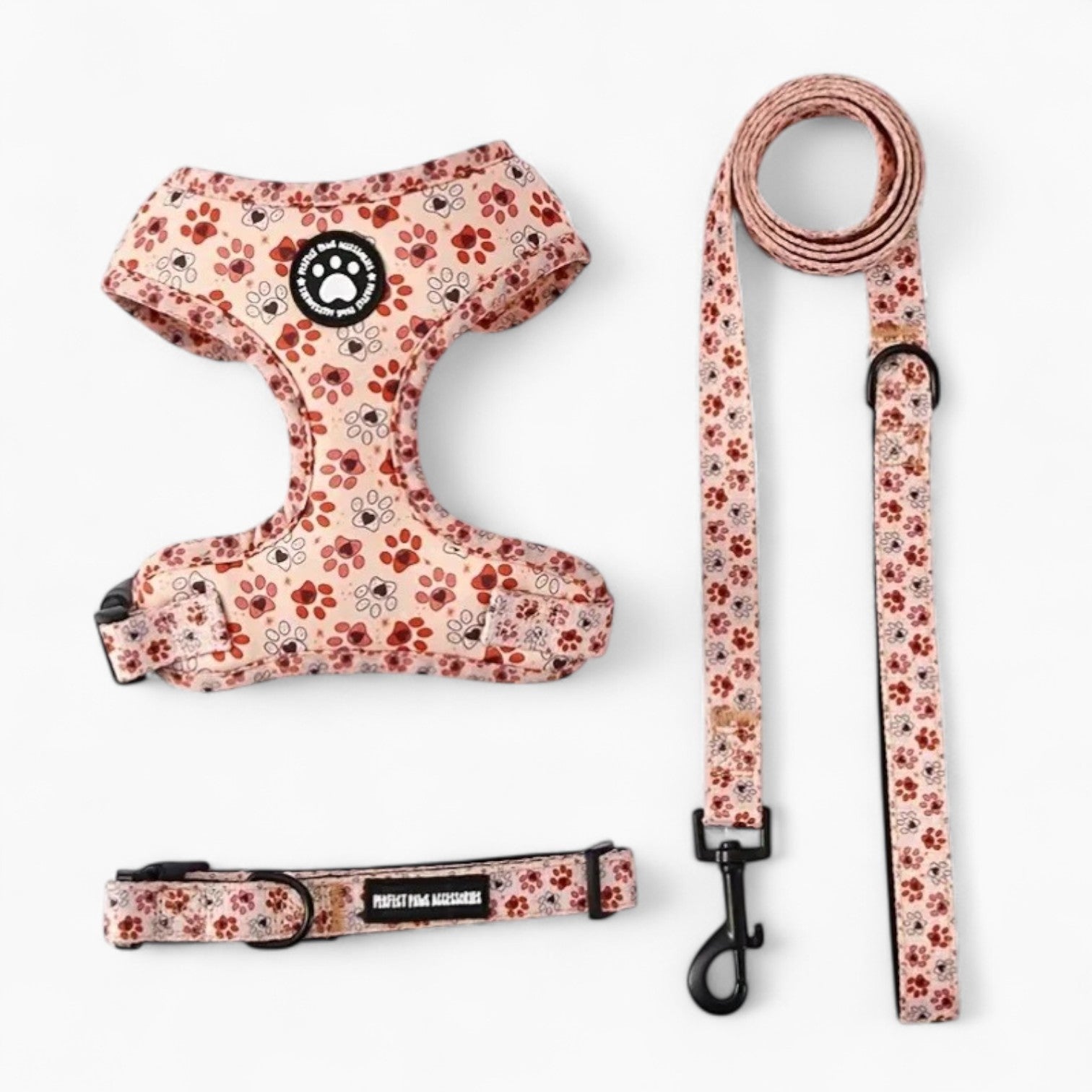 Pawzora Frenchie Harness Set – No-Pull Harness Leash Collar Combo