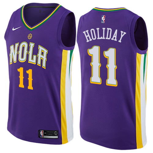 Purple NOP Orleans Pelicans #11 Nike Jersey Basketball Jersey