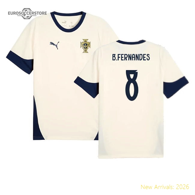 2025-2026 Portugal Training Jersey (Sugared Almond) (B.Fernandes 8)