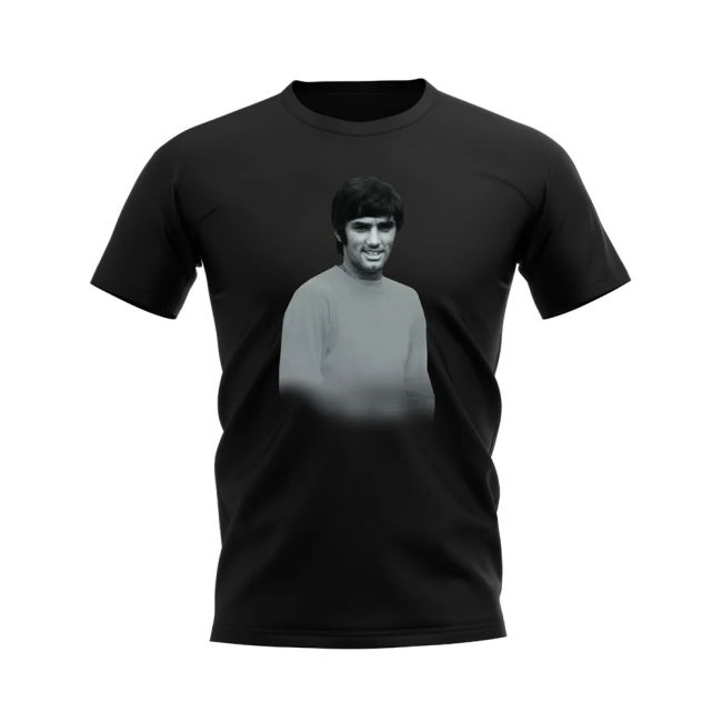 George Best Manchester United Legend T-Shirt (Black) | Discounted