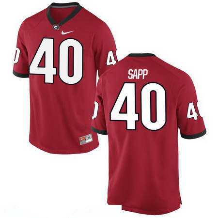 Men's UGA GA Red 2016 game day Theron Sapp #40 authentic Jersey