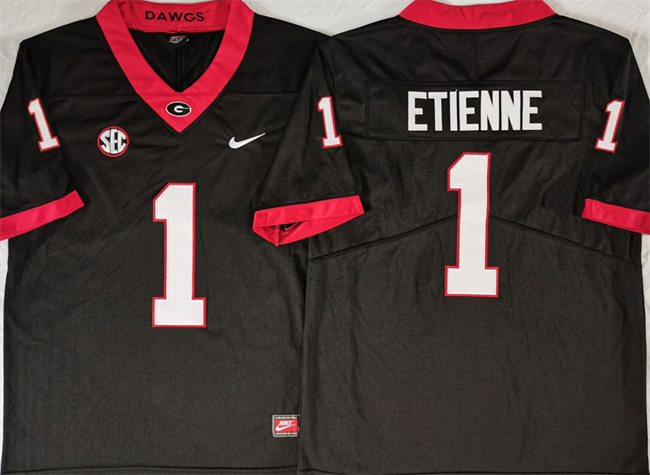 Men's UGA Bulldogs Black 2024 performance Trevor Etienne #1 official