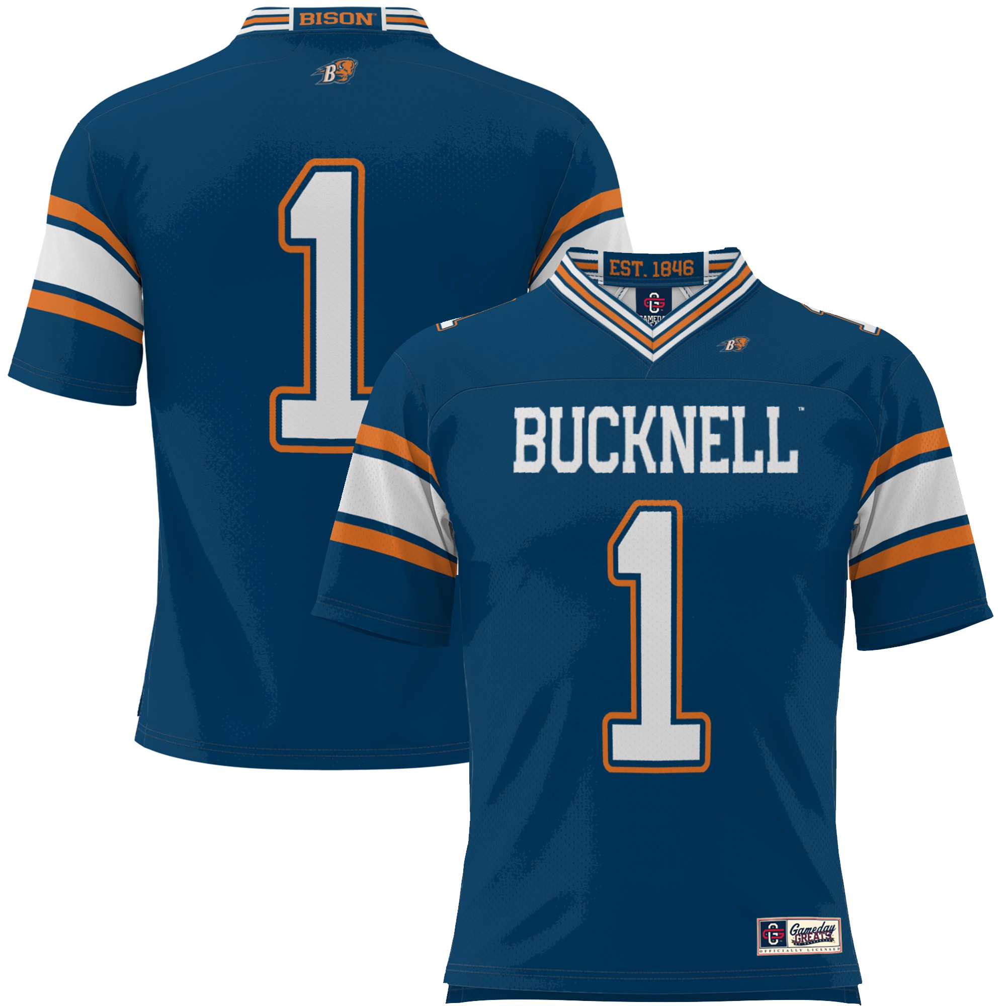 #1 Bucknell Bison GameDay Greats Endzone 26/27 Football Jersey - Blue