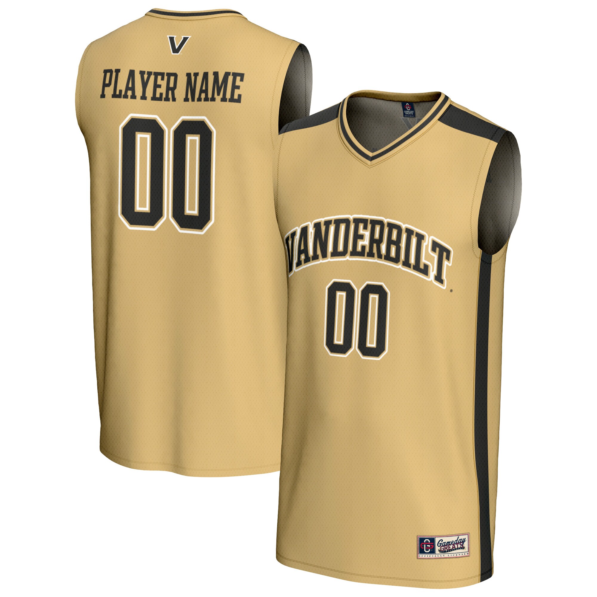 [DDG] Vanderbilt Commodores GameDay Greats Youth NIL Pick-A-Player Lightweight Men's Basketball Fashion Jersey - Gold