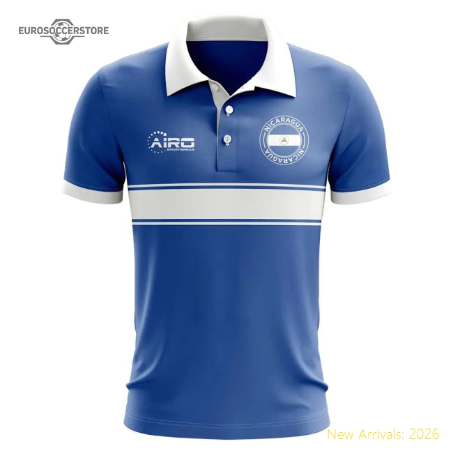 Nicaragua Concept Stripe Polo Fan Collection Jersey Game Ready
