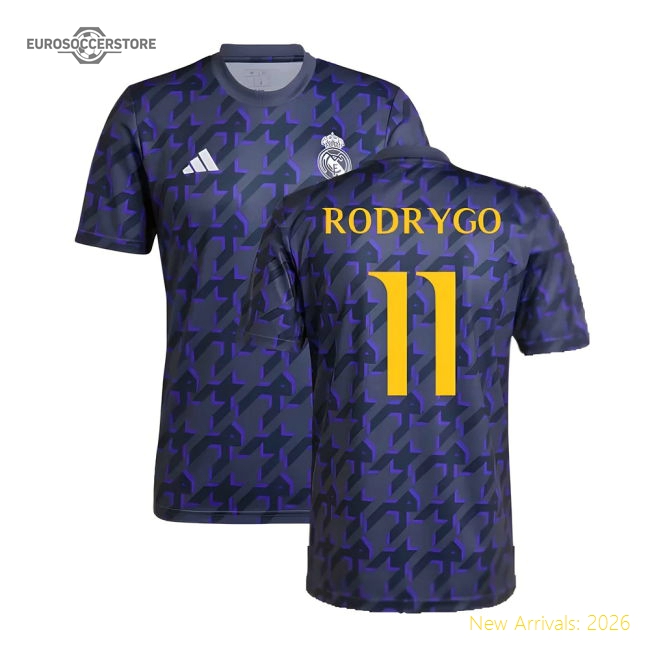 Supporter 2023-2024 Real Madrid Pre-Match Shirt (Shadow Navy) (Rodrygo