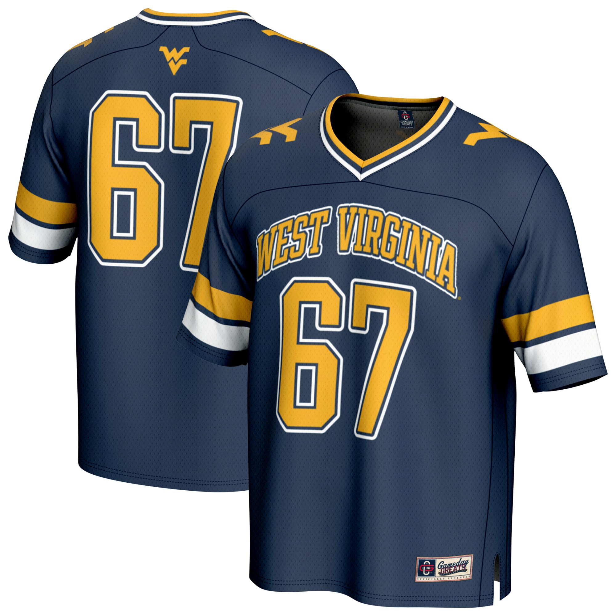 [NJP] Women's West Virginia Mountaineers GameDay Greats Lightweight Collegiate Football Fashion Jersey - Navy