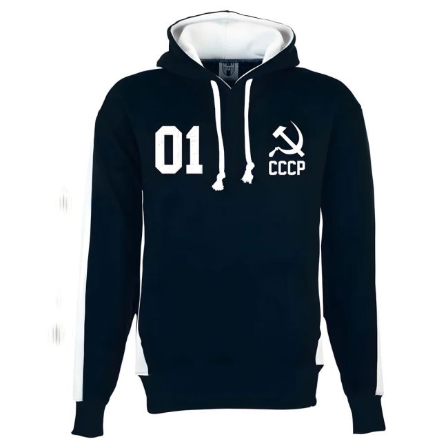 Soviet Union (Cccp) Number 01 Retro Hoodie - Black Premium