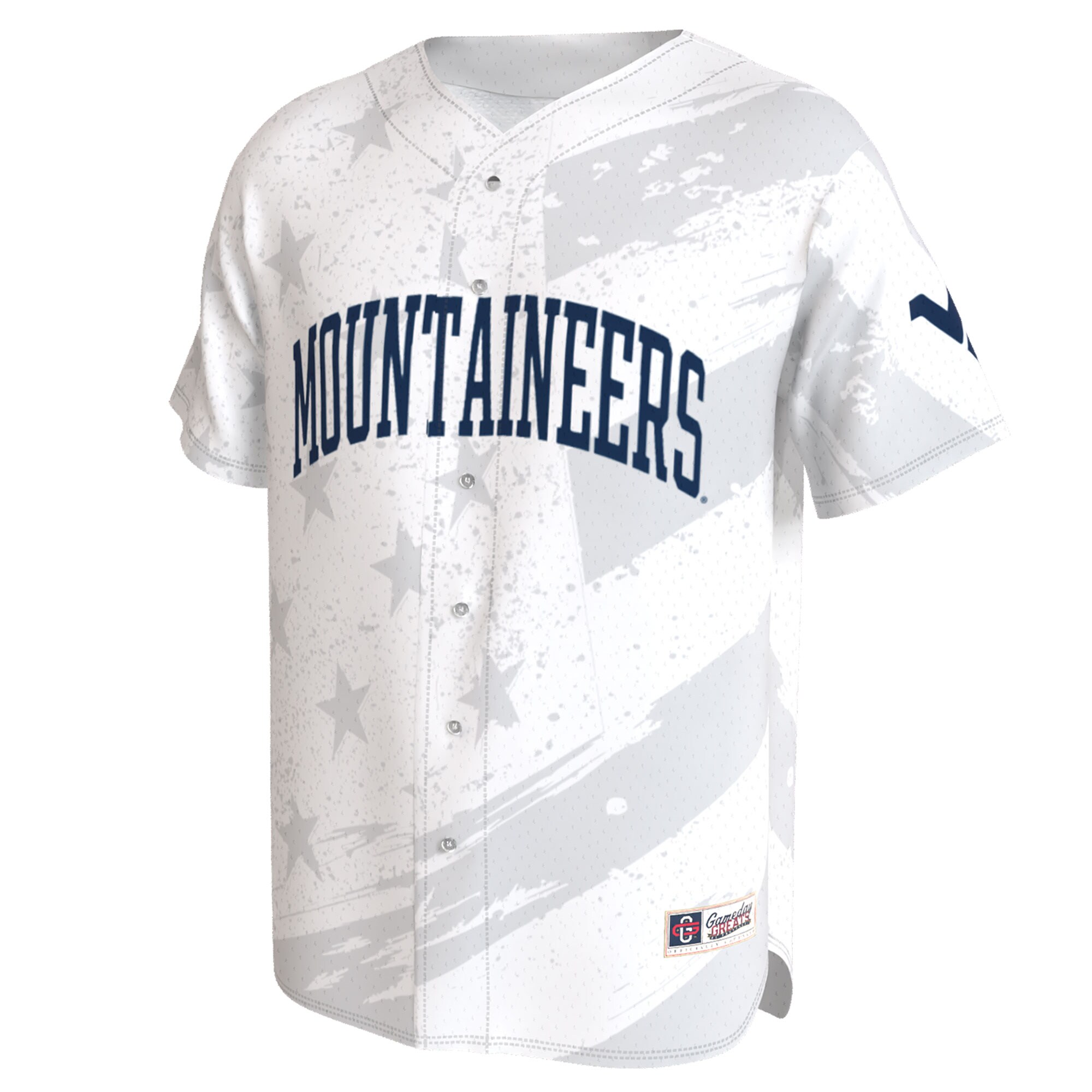 [DDG] West Virginia Mountaineers GameDay Greats Youth Lightweight Collegiate Baseball Americana Fashion Jersey - White