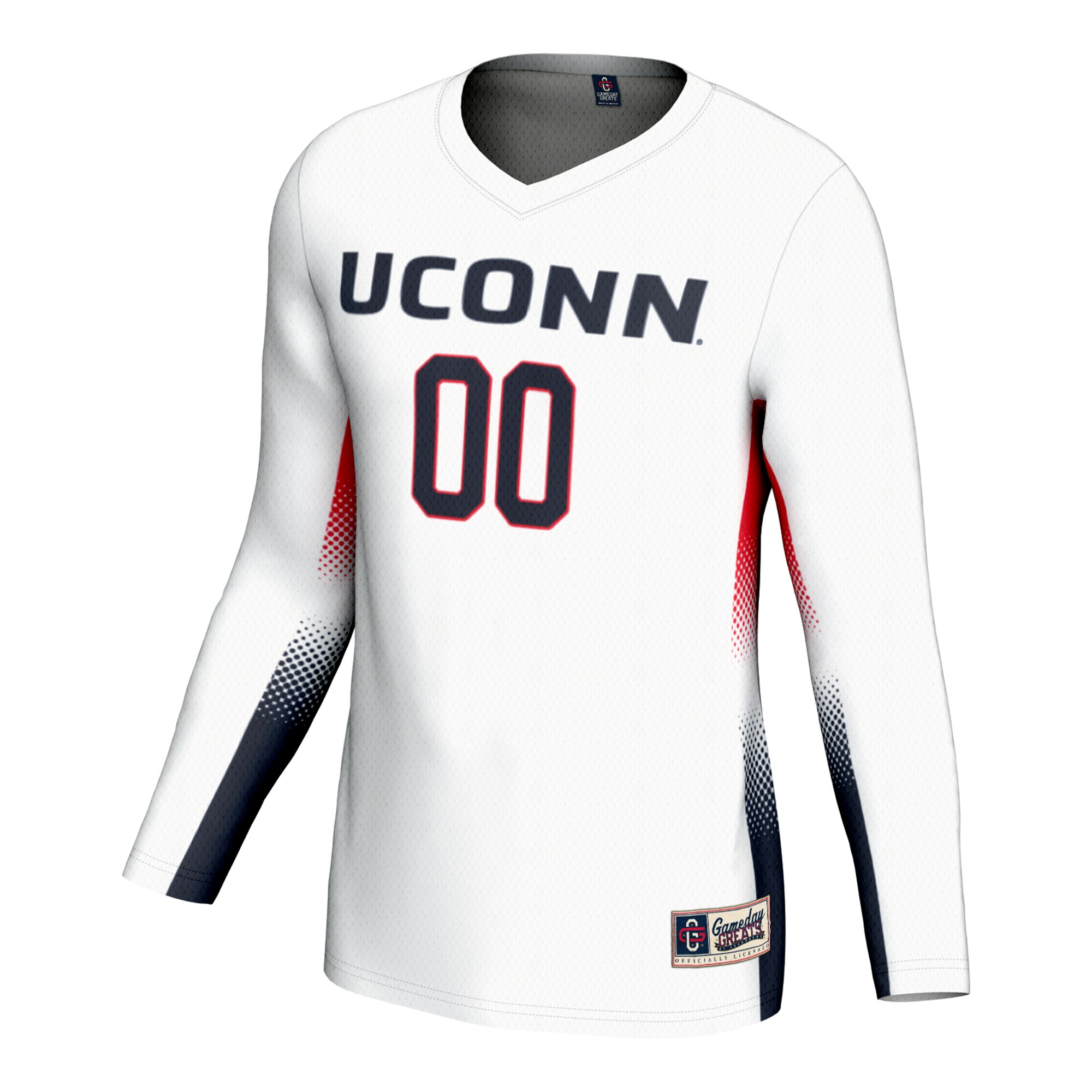 [DDG] UConn Huskies GameDay Greats Youth NIL Lightweight Volleyball Jersey - White