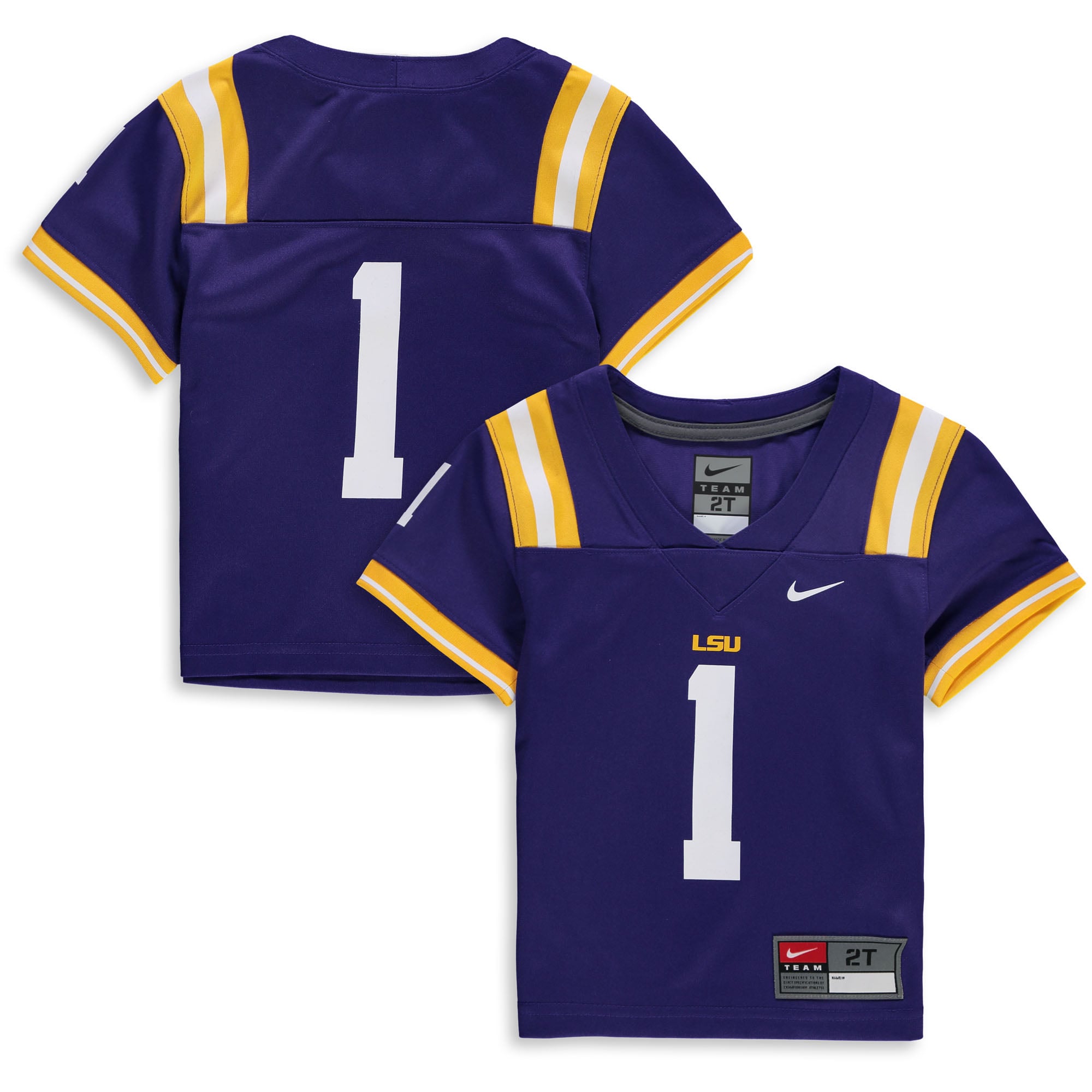 Toddler #1 Purple LSU Tigers Team Football Jersey