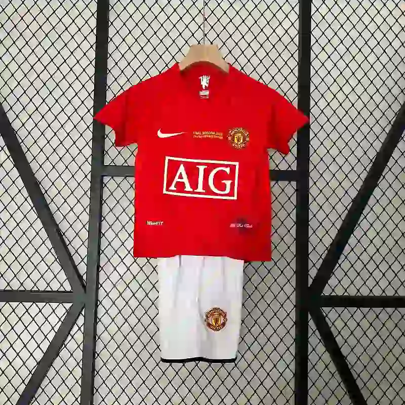 2007-2008 Kids Manchester United Jersey retro kit