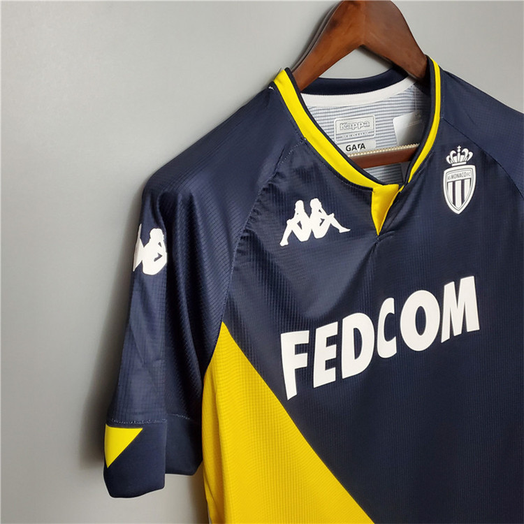 AS Monaco FC 20-21 Away NavyYellow Soccer Jersey Football Shirt -