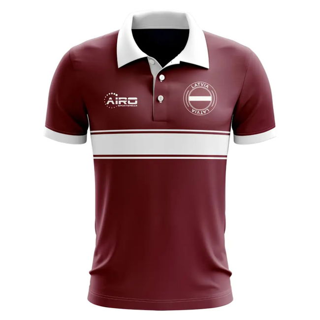 Latvia Concept Stripe Polo Shirt (Maroon) Holland Oranje
