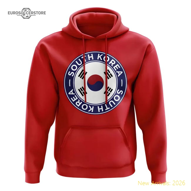 Exceptional South Korea Football Badge Hoodie (red) - Premium Collection