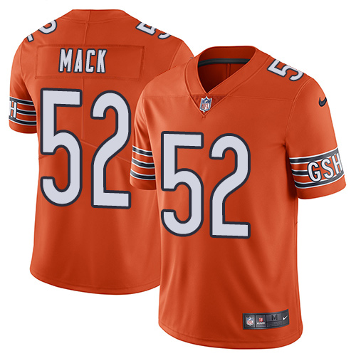 NFL W B Bears #52 Khalil Mack Orange Limited Jersey - Authentic Qua...