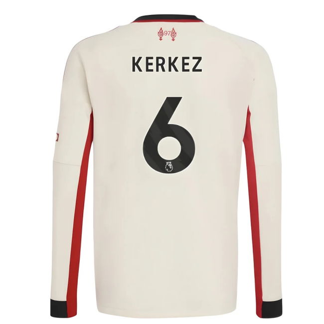 Liverpool 2025-20 Away Football Shirt Kerkez Signature 6 L S Kids