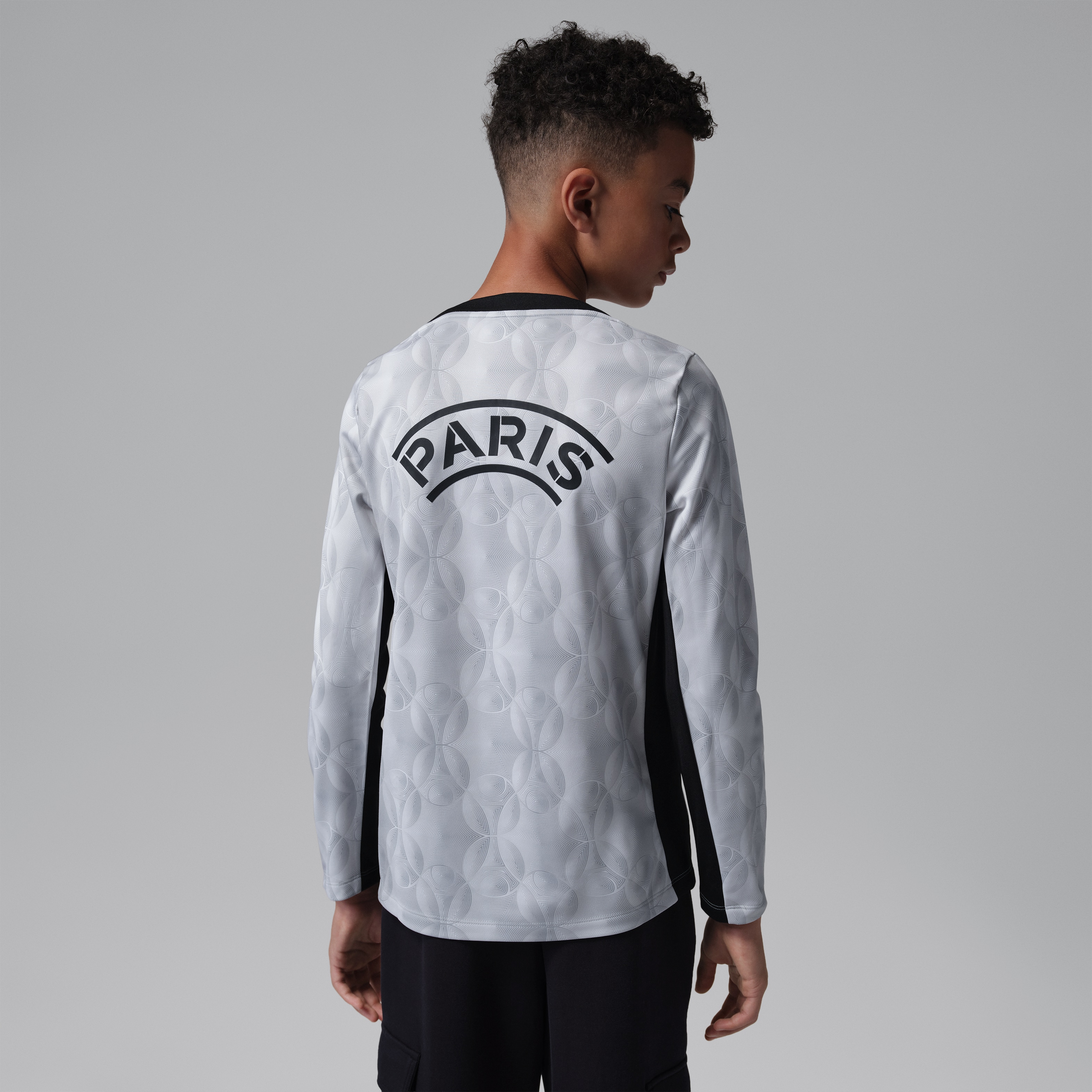 [LK] Paris Saint-Germain Youth Long Sleeve Pre-Match Dri-FIT Jersey Top - Gray