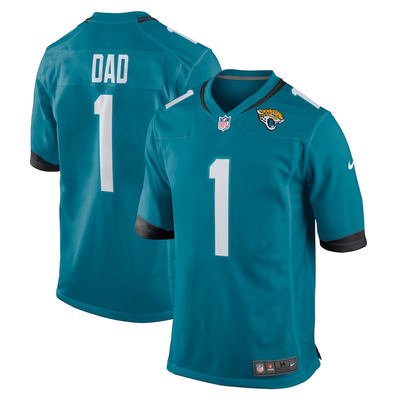 None Number 1 Dad JAX Jaguars Victory Top-Grade Jersey Football Appare