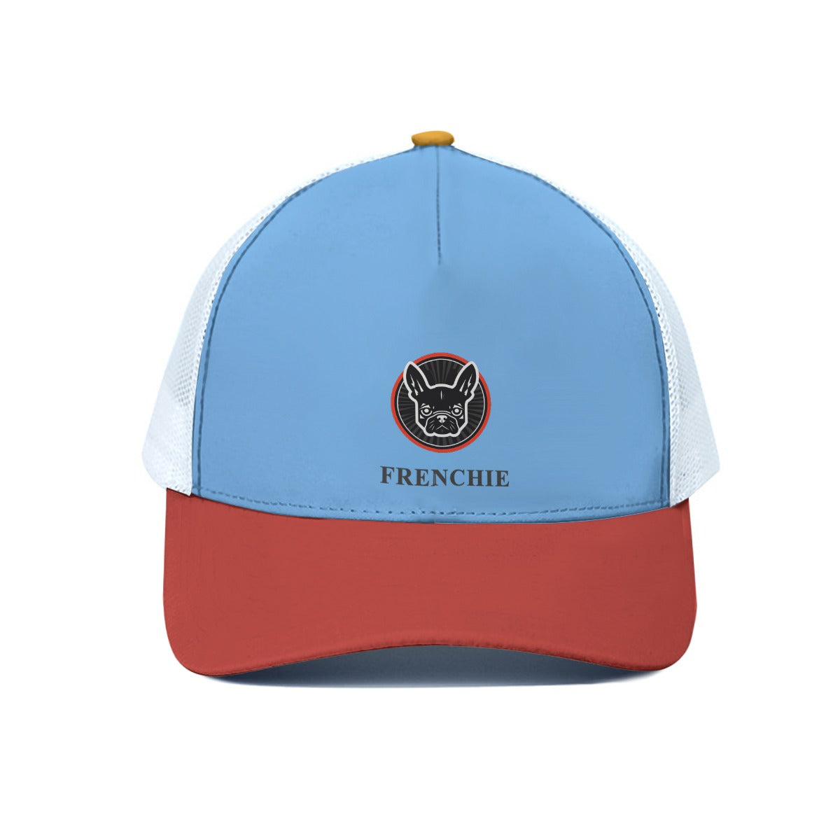 French Bulldog Frenchie Unisex Peaked Cap With White Half Mesh Durable Dog Item