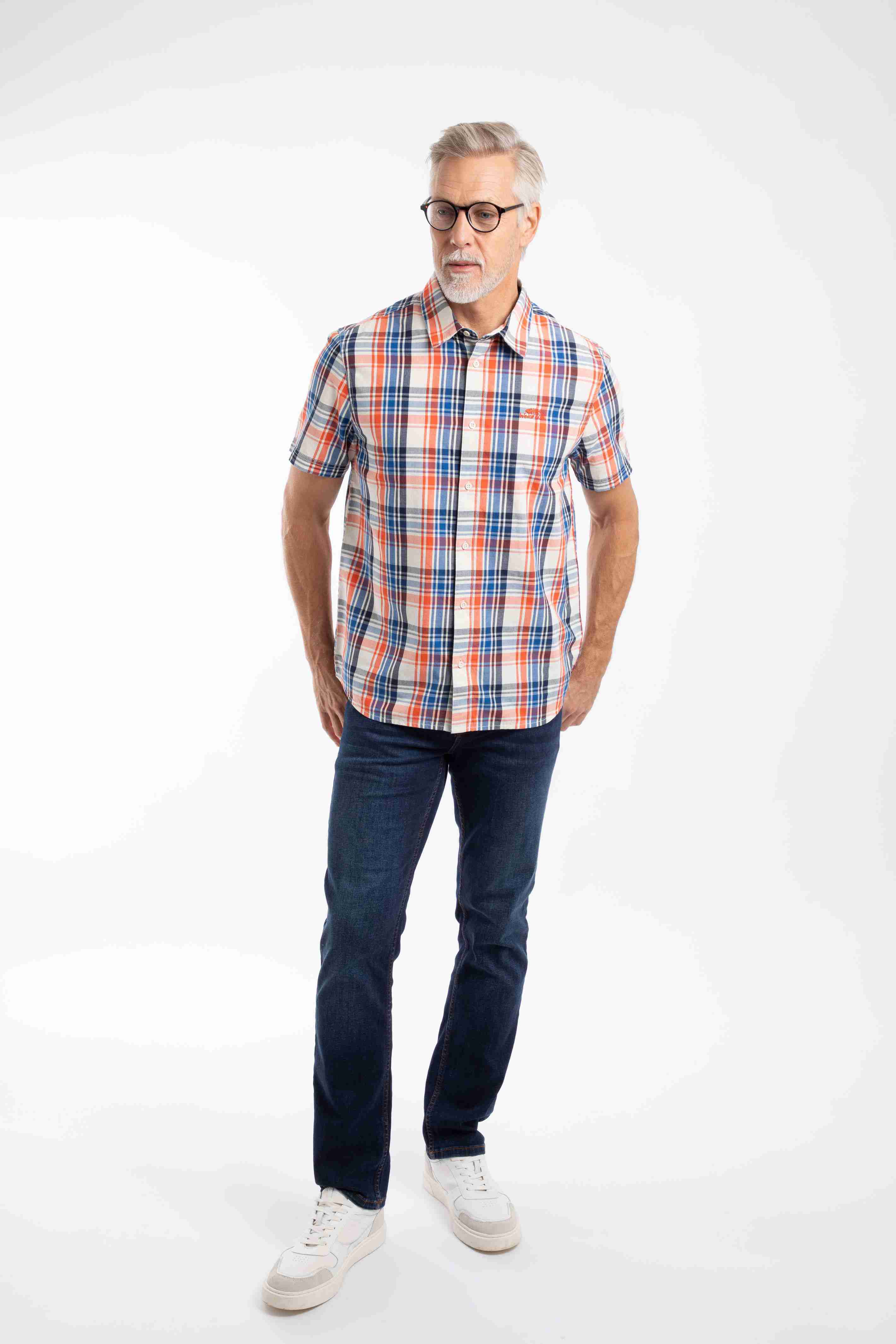 Judd Short Sleeve Check Shirt Light Cream