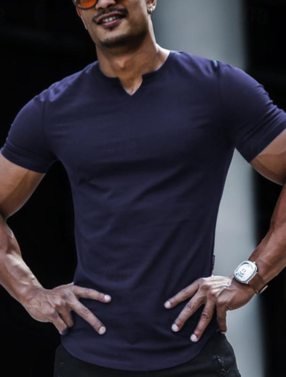 Men's T Shirt Short Sleeve V Neck Summer Plain Fashion Classic Comfortable Casual Street Sports Blue Black White Top Tee for Men