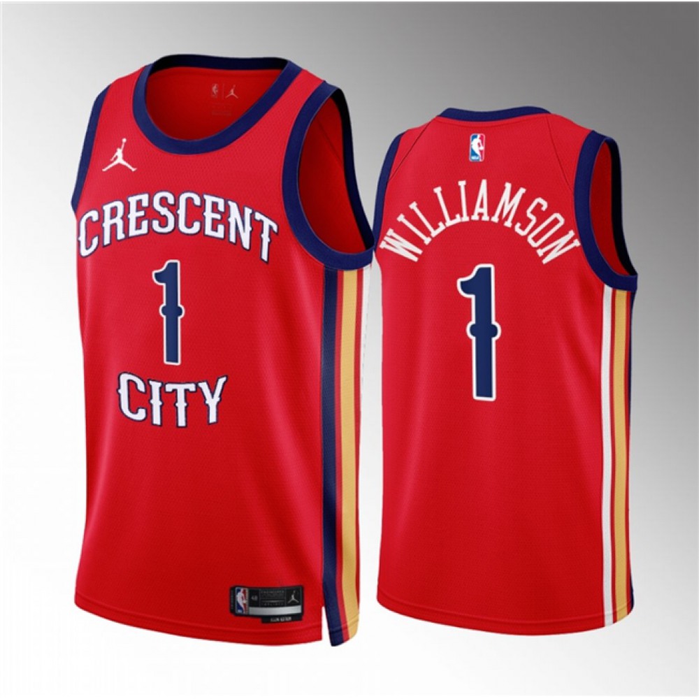 Collector's Item Men's NO Pelicans #1 Zion Red Basketball Jersey