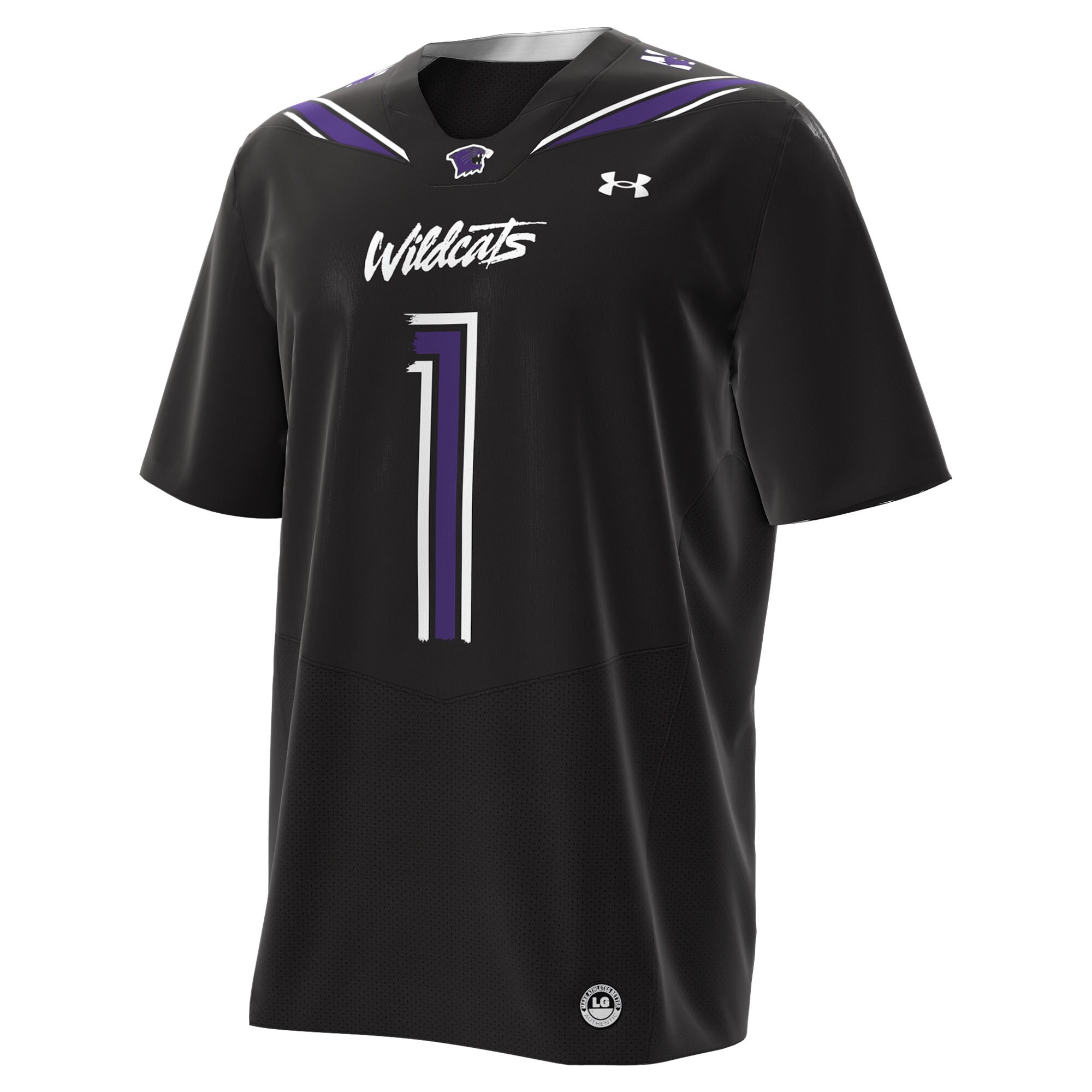 #1 Northwestern Wildcats Alternate Replica Football Jersey - Black