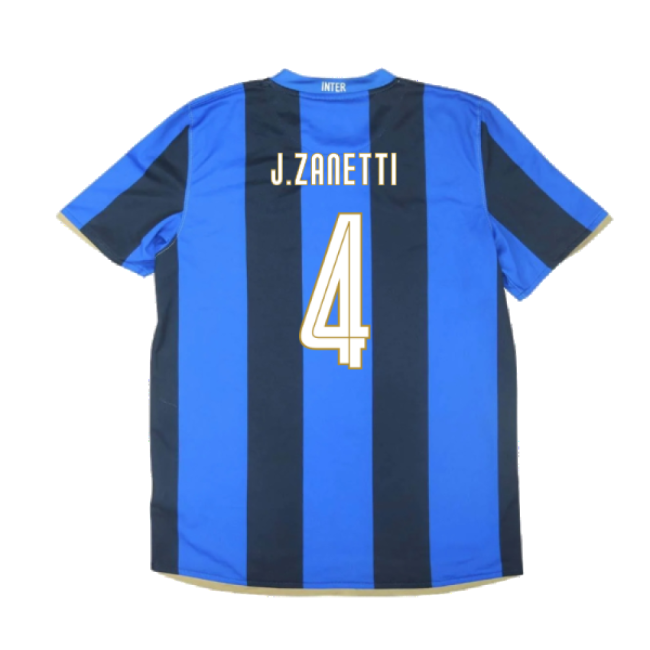 Authentic Design Inter Home Shirt Excellent S J Zanetti #4 Updated...