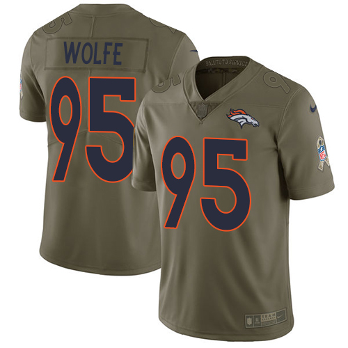 Official NFL W D B Broncos #95 Derek Wolfe Team Color Limited Jersey