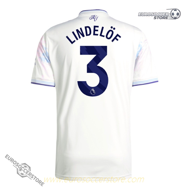 Aston Villa Third LINDELÖF 3 Football Jersey for the 25-26 Season