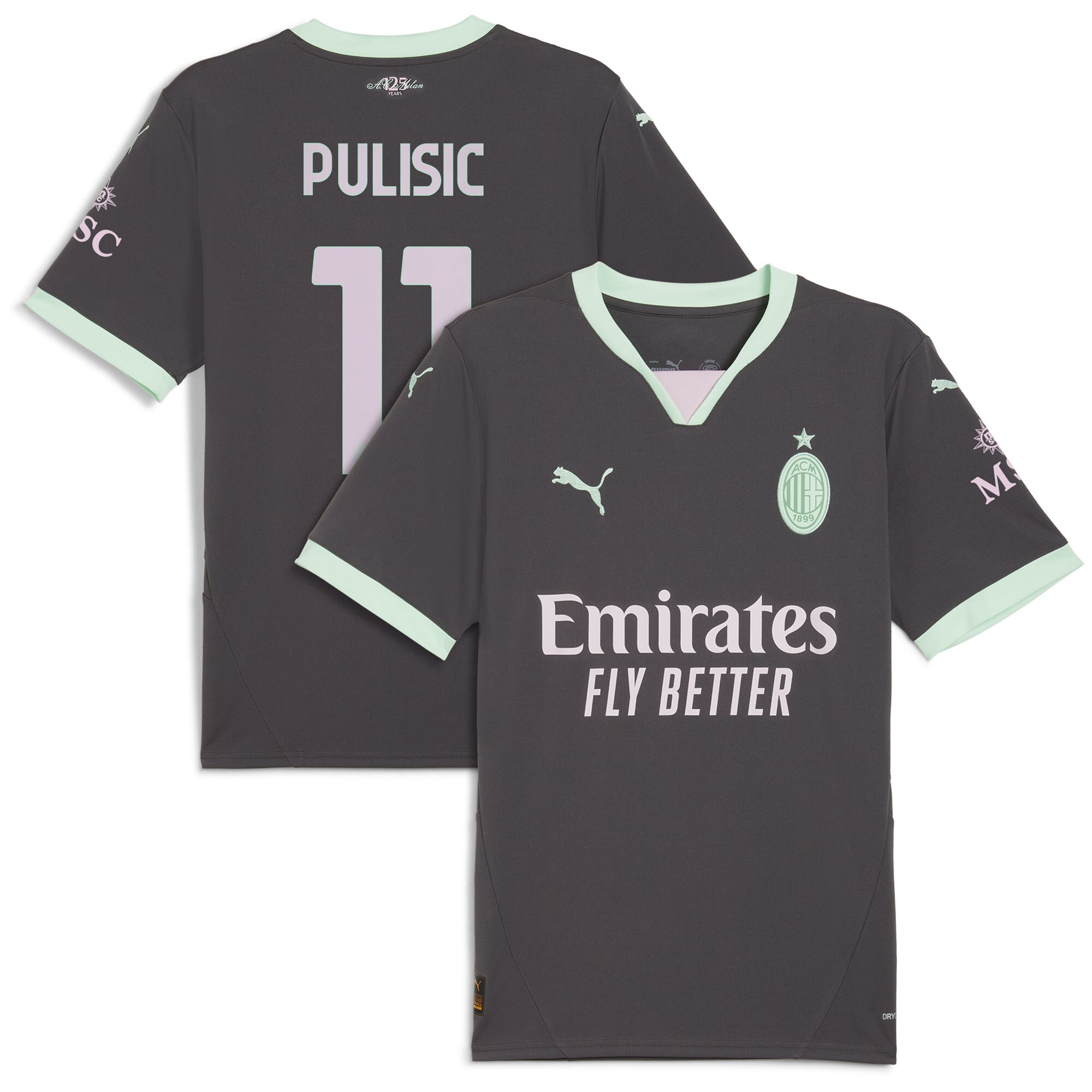 [SJH] Christian Pulisic AC Milan 2024/25 Third Replica Player Jersey - Charcoal