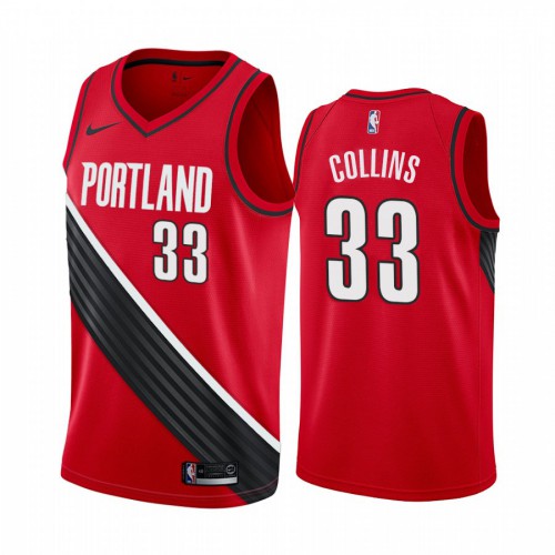 POR #33 Zach Collins Official 2019 Statement NBA Jersey - Red Swingman