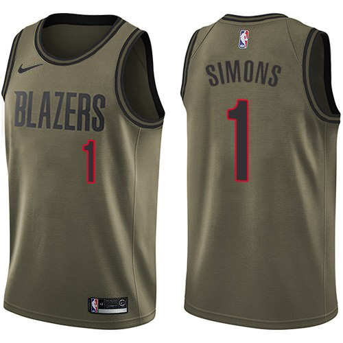 POR Green Nike T. Blazers #1 NBA Jersey Game Day Wear Game Day Wear