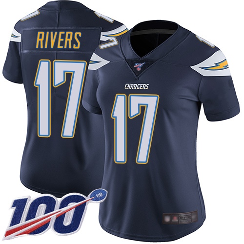 Official NFL A C Chargers #17 Philip Rivers Navy Limited Jersey