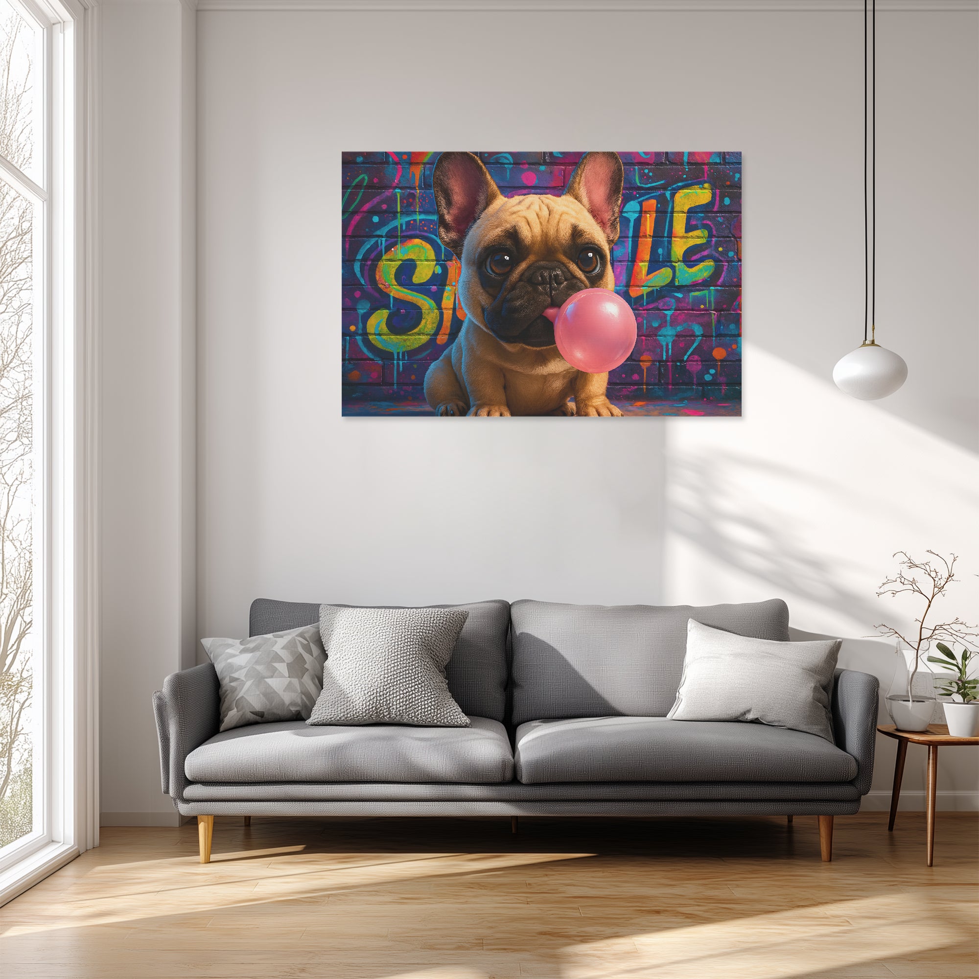 Frenchie-Fan Winston - Adorable Frenchie Canvas Wall Art for French