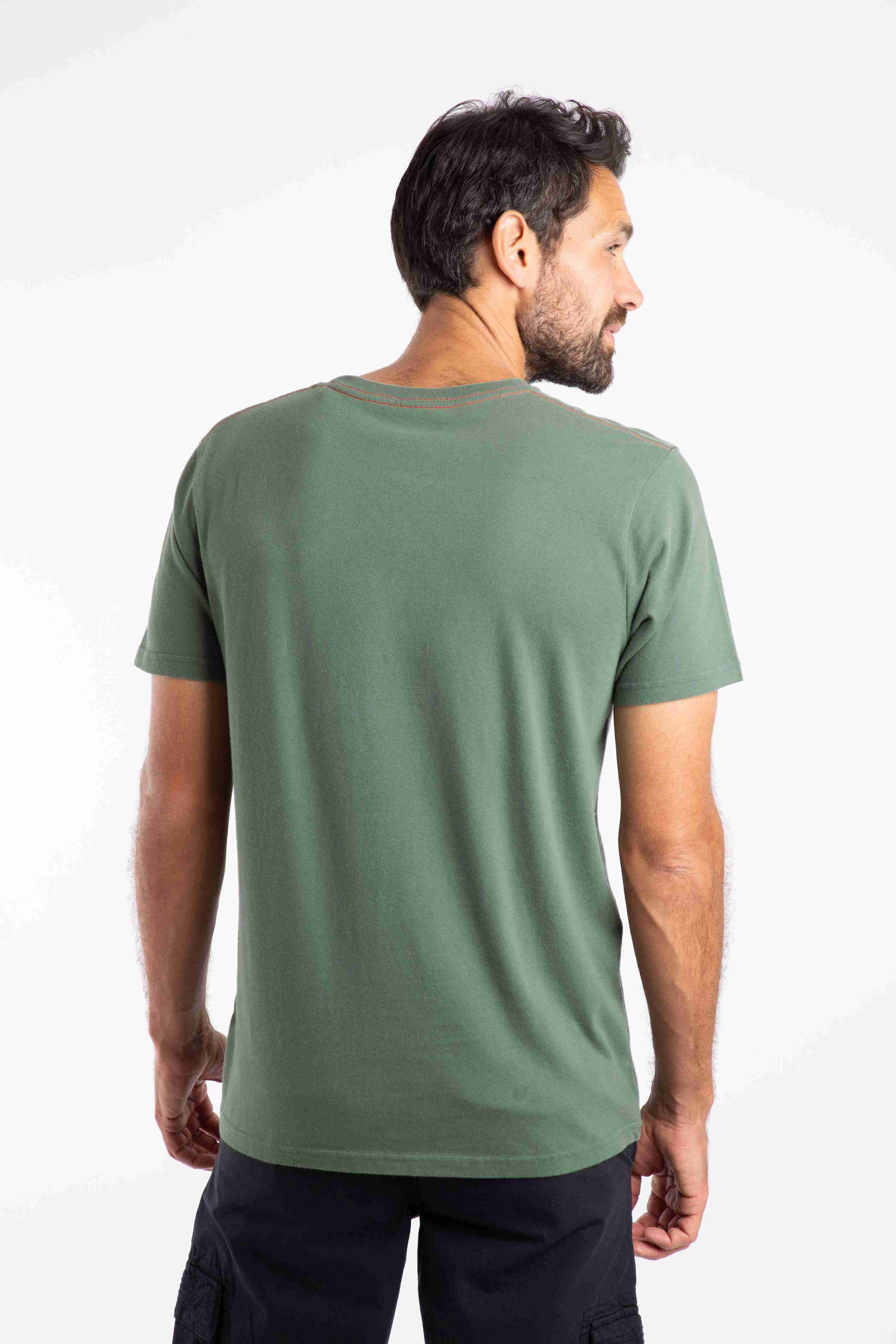 Into The Wild Front Print Graphic T-Shirt Army Green