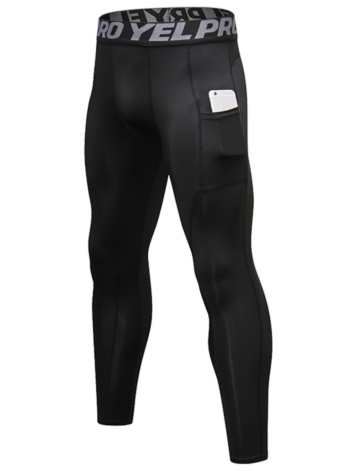 Men's Compression Pants Running Tights Leggings with Phone Pocket Base Layer Athletic Summer Spring Winter Spandex Quick Dry Sweat wicking Power Flex Breathable Gym Workout Running Fitness Skinny